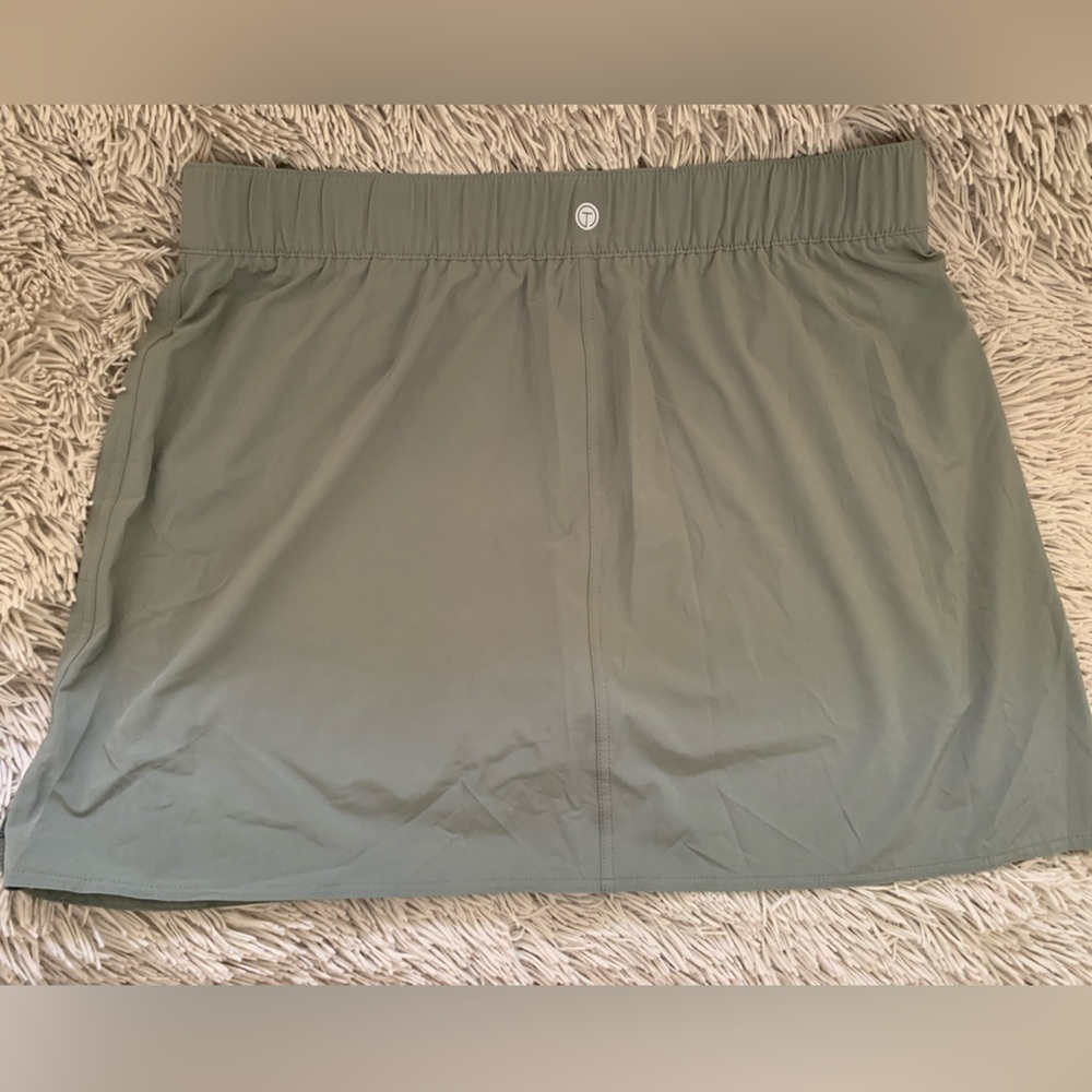 T By Talbots Skirt Green Neutral Coastal Athletic Skirt/Skort Size  Petite XL